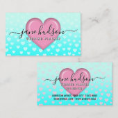 Elegantes rosafarbenes Herz- und Fußkleckendesign Visitenkarte (Vorne/Hinten)