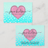 Elegantes rosafarbenes Herz- und Fußkleckendesign Visitenkarte (Vorne/Hinten)