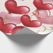 Elegantes rosafarbenes Herz Valentinstag Wanderpas Geschenkpapier (Ecke)