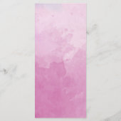 Elegantes rosafarbenes Hochzeitmenü Menükarte (Rückseite)