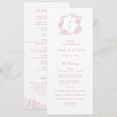 Elegantes rosafarbenes Hortensien-Hochzeitsprogram Programm (Vorne/Hinten)