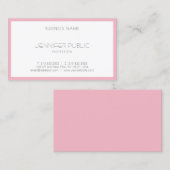 Elegantes, rosafarbenes Hübsches Template Moderne Visitenkarte (Vorne/Hinten)
