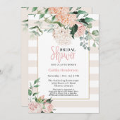 Elegantes, rosafarbenes Hydrangea-Brautparty Einladung (Vorne/Hinten)