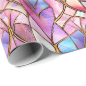 Elegantes rosafarbenes Imitat gestanztes Glasmuste Geschenkpapier (Rolleneckpunkt)