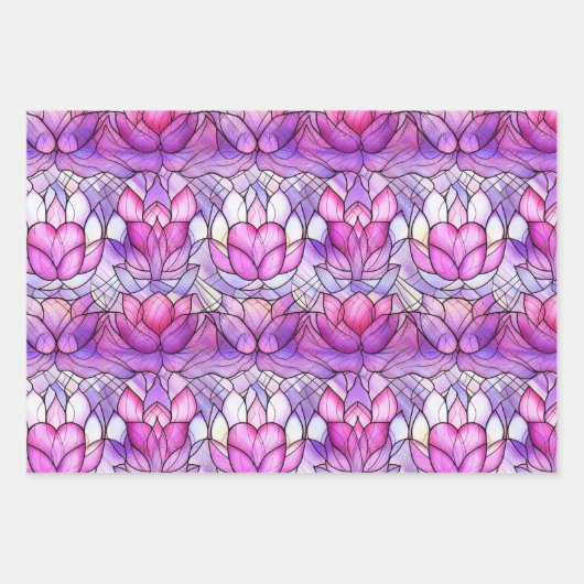 Elegantes rosafarbenes Imitat gestanztes Glasmuste Geschenkpapier Set (Vorderseite)