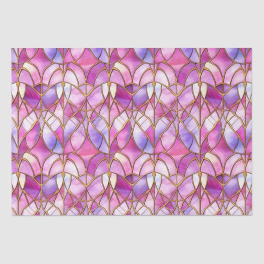 Elegantes rosafarbenes Imitat gestanztes Glasmuste Seidenpapier (Vorderseite)