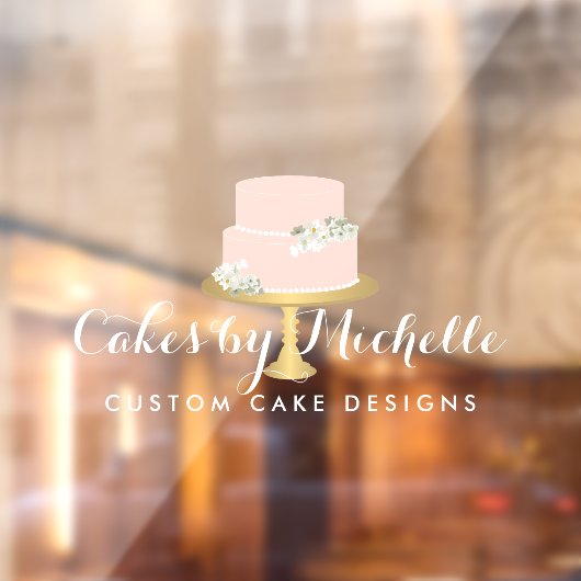 Elegantes rosafarbenes Kuchengebäck transparent Fensteraufkleber (Blatt 2)