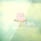 Elegantes rosafarbenes Kuchengebäck transparent Fensteraufkleber (Blatt 3)