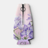 Elegantes rosafarbenes Lila Quinceanera-Party Flaschenkühler (Rückseite)