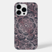 Elegantes rosafarbenes Mandala Design iPhone Hülle (Rückseite)