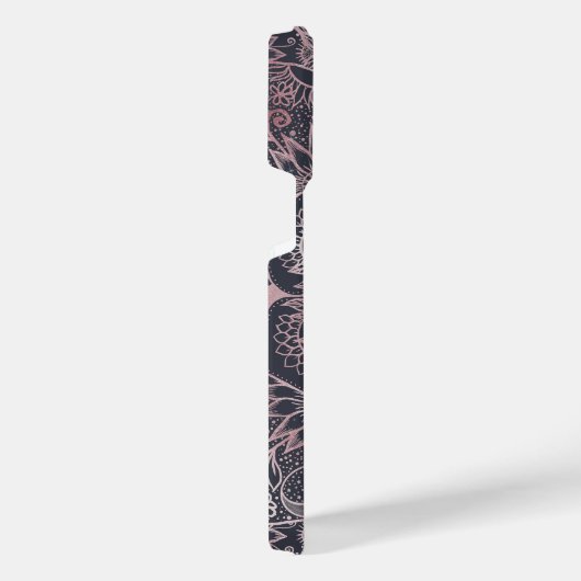 Elegantes rosafarbenes Mandala Design iPhone Hülle (Rechte Seite)