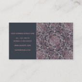 Elegantes rosafarbenes Mandala Design Visitenkarte (Rückseite)