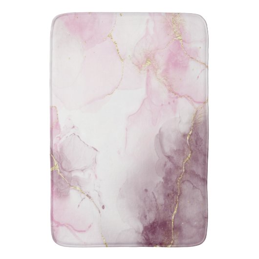 Elegantes rosafarbenes Marmordesign Badematte (Vorderseite Vertikal)
