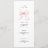 Elegantes rosafarbenes Menü Menükarte (Vorderseite)