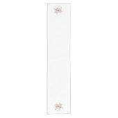 Elegantes rosafarbenes Monogramm der grauen Blume Kurzer Tischläufer (Vorderseite)