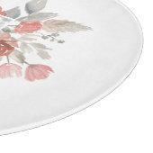 Elegantes rosafarbenes Monogramm der grauen Blume Schneidebrett (Ecke)