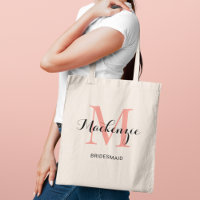 Elegantes rosafarbenes Monogramm für Brautjungfern