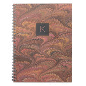 Elegantes rosafarbenes Monogramm-Notebook aus brau Notizblock (Vorderseite)