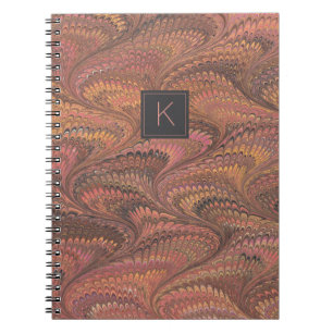 Elegantes rosafarbenes Monogramm-Notebook aus brau Notizblock