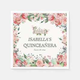 Elegantes rosafarbenes Party Quinceñera Serviette