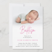 Elegantes, rosafarbenes, pastellfarbenes Script-Ta Einladung (Vorderseite)