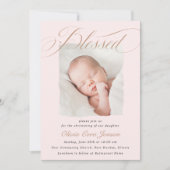 Elegantes, rosafarbenes, pastellfarbenes Script-Ta Einladung (Vorderseite)