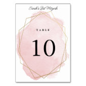 Elegantes rosafarbenes Personalisiertes Bat Mitzva Tischnummer (Vorderseite)