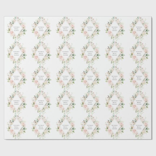 Elegantes rosafarbenes Personalisiertes Brautparty Geschenkpapier (Flach)