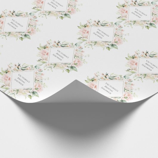 Elegantes rosafarbenes Personalisiertes Brautparty Geschenkpapier (Ecke)