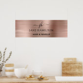 Elegantes rosafarbenes, rosafarbenes Metallplakat Poster (Küche)