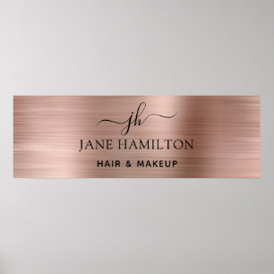 Elegantes rosafarbenes, rosafarbenes Metallplakat Poster