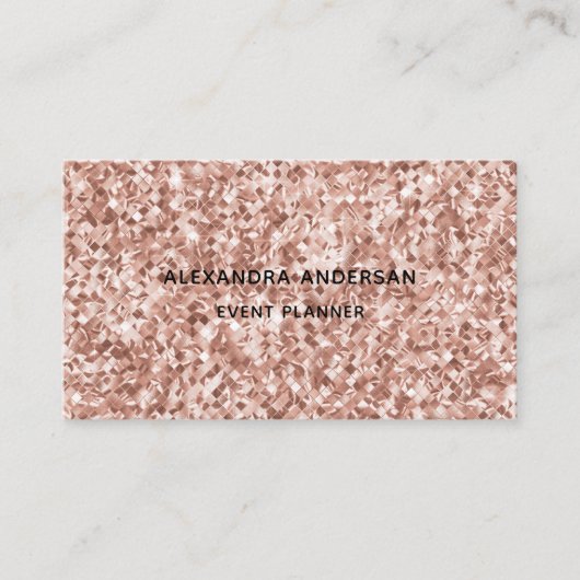 Elegantes rosafarbenes Rosengoldmuster Diamantmust Visitenkarte (Vorderseite)