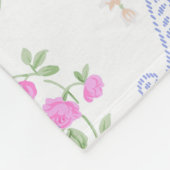Elegantes rosafarbenes Rosenmuster | Fleecedecke (Ecke)
