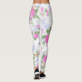 Elegantes rosafarbenes Rosenmuster | Leggings (Rückseite)
