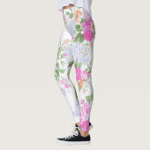 Elegantes rosafarbenes Rosenmuster | Leggings (Links)