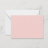 Elegantes rosafarbenes Skript-Monogramm Mitteilungskarte (Rückseite)