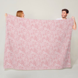 Elegantes, rosafarbenes Spitzenmuster Fleecedecke