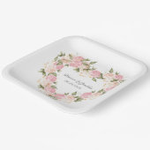 Elegantes rosafarbenes Wasser Namen Hochzeitsherz Pappteller (Gewinkelt)