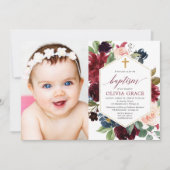 Elegantes, rosafarbenes, weinrosa Foto Einladung (Vorderseite)