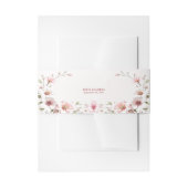 Elegantes rosafarbenes weißes Blütenband Einladungsbanderole (Vorderseite Beispiel)