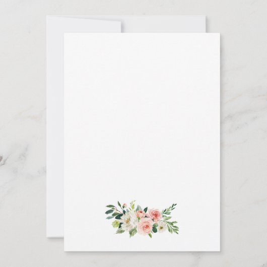 Elegantes rosafarbenes weißes Brautparty Einladung (Rückseite)