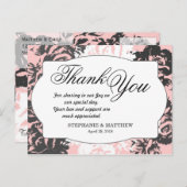 Elegantes rosafarbenes, weißes und graues Blumenmu Postkarte (Vorne/Hinten)