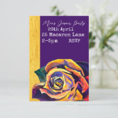 Elegantes Rose Aquarell Dinner Party Einladung (Stehend Vorderseite)