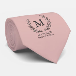 Elegantes Rosé-Blush-Monogramm für den Ehrenmann z Krawatte