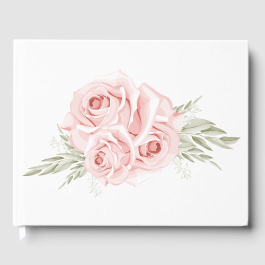 Elegantes Rose Blush Pink Floral Wedding Gästebuch (Vorderseite)