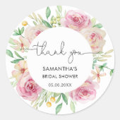 Elegantes Rose Brautparty Vielen Dank Runder Aufkleber (Vorderseite)