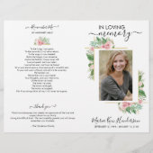 Elegantes Rose Foto Gedenkfeierprogramm (Vorderseite)