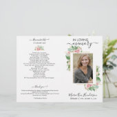 Elegantes Rose Foto Gedenkfeierprogramm (Stehend Vorderseite)