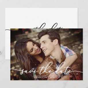 Elegantes Rose Foto Save the Date Einladung