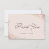 Elegantes Rose Gold Brautparty Dankeskarte (Vorderseite)